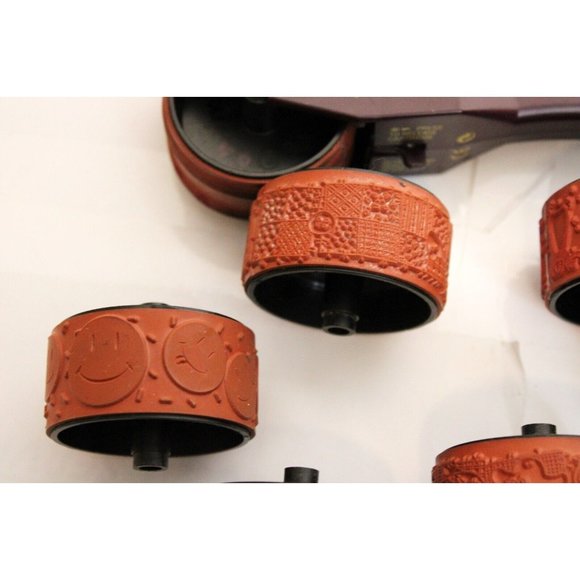 Stampin Up 26 Pc Roller Stamp Lot Ink Patterns Tool Heart Flower Snow Happy Line - Picture 3 of 9